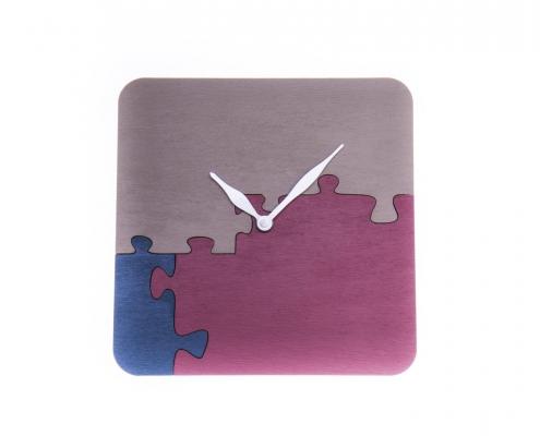 "Odteď budeme 3" - hodiny puzzle řemeslné ručně vyrobené