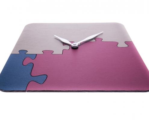 "Odteď budeme 3" - hodiny puzzle řemeslné ručně vyrobené